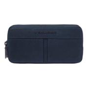 Blauw lederen aanpasbare drievaks tas Piquadro , Blue , Dames