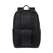 Zwarte leren tas - Verticale constructie Piquadro , Black , Unisex