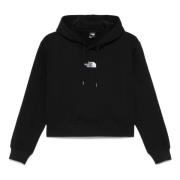 Zwarte hoodie met geborduurd logo The North Face , Black , Dames