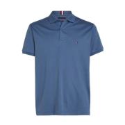 Korte Mouw Polos in Indigo Katoen Tommy Hilfiger , Blue , Heren