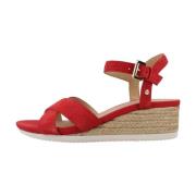 Stijlvolle Wedges in Ischia Corda Geox , Red , Dames