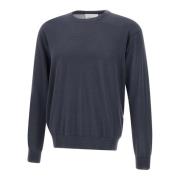 Zachte Wol Kasjmier Crew Neck Sweater Closed , Gray , Heren