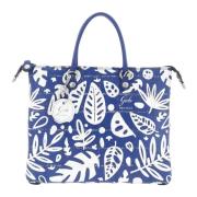 Bloemenprint Leren Tas Gabs , Blue , Dames