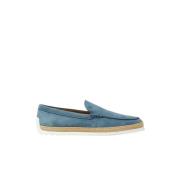 Heren Suède Slip-on Espadrilles met Witte Rubberen Zool Tod's , Blue ,...