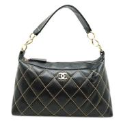 Pre-owned Leather handbags Chanel Vintage , Black , Dames