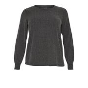 Donkergrijze Melange Blouse met Lange Mouwen Kaffe Curve , Gray , Dame...