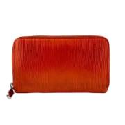 Pre-owned Leather wallets Louis Vuitton Vintage , Orange , Dames