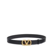 Stijlvolle leren riem met uniek ontwerp Valentino Garavani , Black , D...