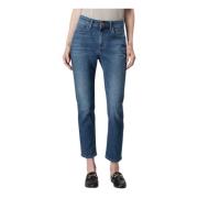 Slim Fit Denim Pantalon in Donkerblauw Jeckerson , Blue , Dames