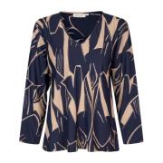 Vogelprint Top Navy Blazer Masai , Multicolor , Dames