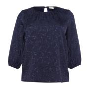 Elegante Midnight Marine Blouse Kaffe Curve , Blue , Dames