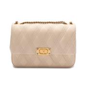 Beige Schoudertas met Kliksluiting Valentino , Beige , Dames