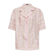 Zijden shirt met schatprint Versace , Pink , Dames