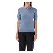 Lichtblauwe Kristal Gebreide Kleding Aw24 Valentino Garavani , Blue , ...