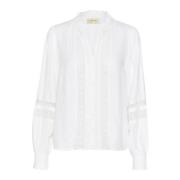 Elegante witte overhemdblouse Cream , White , Dames