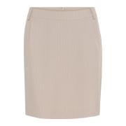 Elegante Pinstripe Rok Cream , Beige , Dames