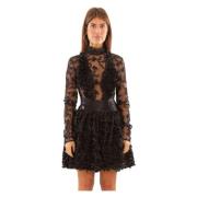 Quilted Petals Sheer Body in Zwart Babylon , Black , Dames