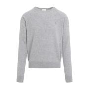 Luxe Grijze Cashmere Sweater Aw24 Saint Laurent , Gray , Heren