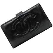 Pre-owned Leather wallets Chanel Vintage , Black , Dames