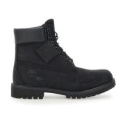 Zwarte Premium Leren Veterschoenen Timberland , Black , Heren