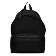 Zwarte Canvas Schoudertas met Rits Saint Laurent , Black , Heren