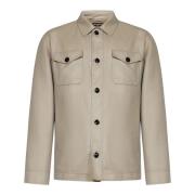 Beige Kasjmier Zijden Shirt Kiton , Beige , Heren