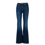 Denim Flare Jeans met Salpa Appliqué Roy Roger's , Blue , Dames