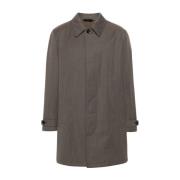 Bruine Wol Klassieke Jas Brioni , Gray , Heren