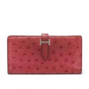 Pre-owned Leather wallets Hermès Vintage , Pink , Dames