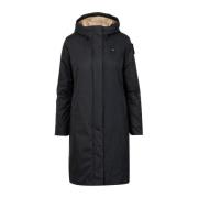 Zwarte Technische Jas met Capuchon Blauer , Black , Dames