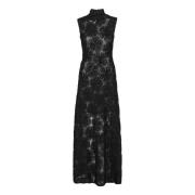 Floral Mesh Maxi Jurk Rotate Birger Christensen , Black , Dames