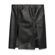 Zwarte Leren Rok Elegante Stijl The Attico , Black , Dames