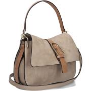 Beige Suede Statement Schoudertas Furla , Beige , Dames