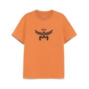 Bruin Logo Print Crew Neck T-shirt MCM , Orange , Heren