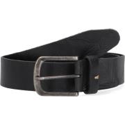 Zwarte leren riem met gevlekte print Legend , Black , Heren