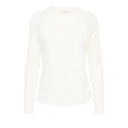 Geborduurde Longsleeve T-shirt Sneeuwwit Cream , White , Dames