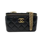 Pre-owned Leather handbags Chanel Vintage , Black , Dames