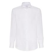 Wit Overhemd Klassieke Stijl Brunello Cucinelli , White , Heren