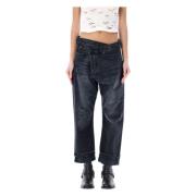 Zwarte Casual Jeans met Oversized Stijl R13 , Black , Dames