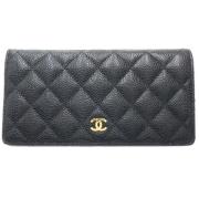 Pre-owned Leather wallets Chanel Vintage , Black , Unisex