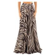 Animalier zijdelingse split rok in Multicolor Babylon , Black , Dames