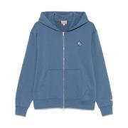 Blauwe hoodie met ritssluiting aan de voorkant Kenzo , Blue , Heren