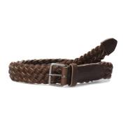 Bruine Gevlochten Leren Riem Legend , Brown , Heren