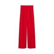 Rode wollen wijde broek Max Mara , Red , Dames