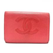 Pre-owned Leather wallets Chanel Vintage , Pink , Dames