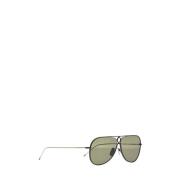 Zwarte Aviator Zonnebril Groene Lenzen Thom Browne , Black , Unisex