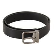 Elegante zwarte leren riem met metalen gesp Dolce & Gabbana , Black , ...