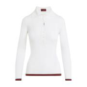 Wit T-shirt met zijdeblend Gucci , White , Dames