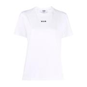 Wit Katoenen Logo T-shirt Vrouwen Msgm , White , Dames