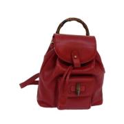 Pre-owned Leather backpacks Gucci Vintage , Red , Dames